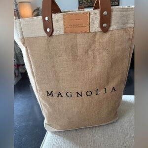 Magnolia Tan and Cream Market Tote
